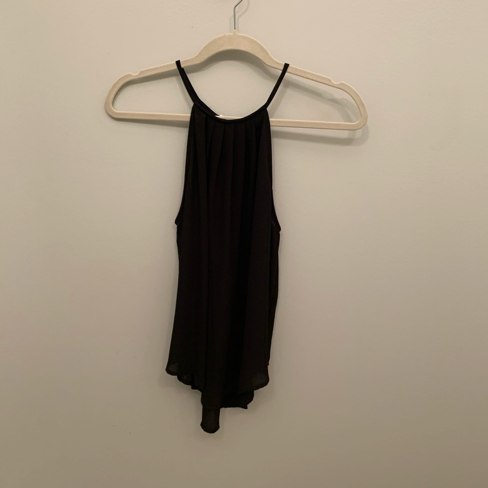 Black Silk Halter Tank